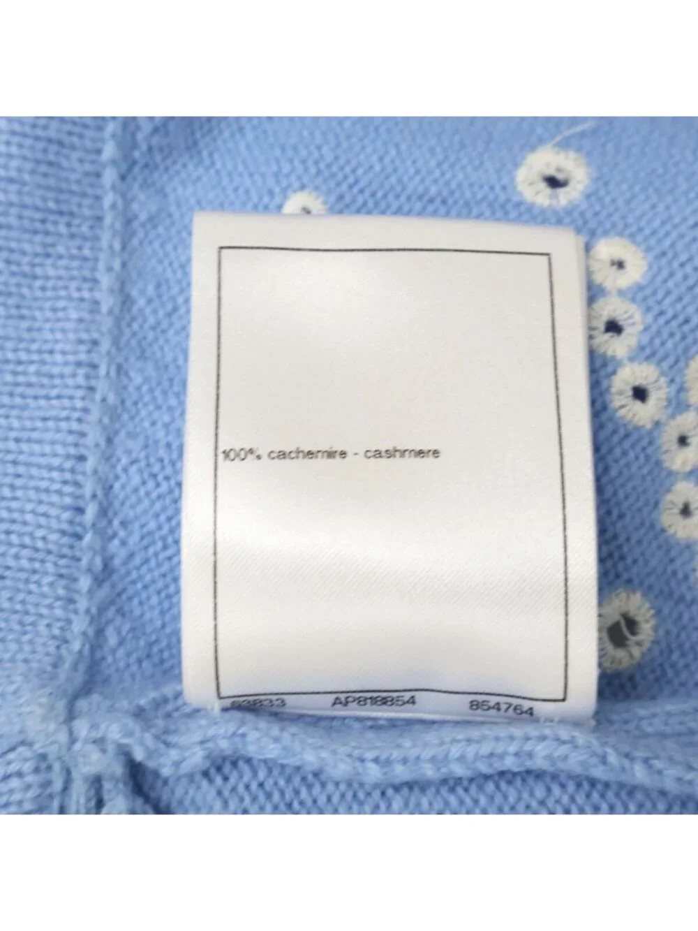 Chanel CC Logo No 5 Embroidery Cashmere Knit Cami Sweater 34